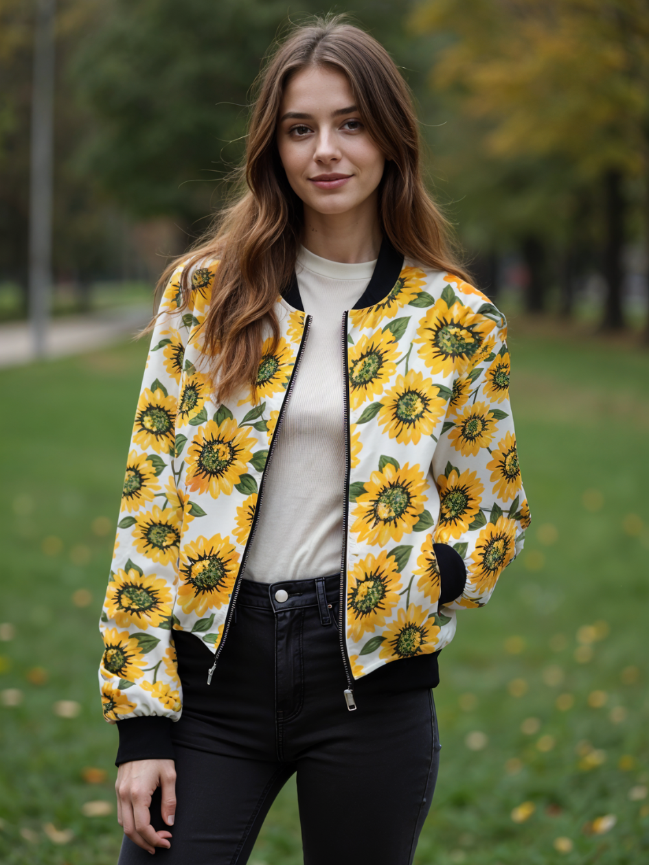 TANDUL  Women Floral Print Varsity Jacket