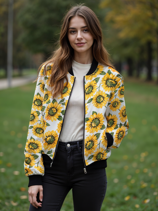 TANDUL  Women Floral Print Varsity Jacket