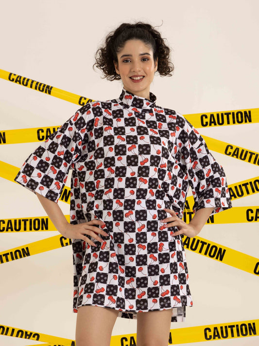 TANDUL Women Oversize Cherry Printed Tunic