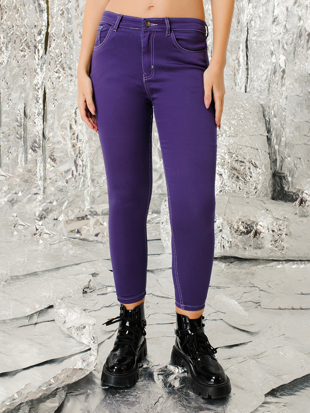 TANDUL  Women Regular Mid Rise Purple Jeans