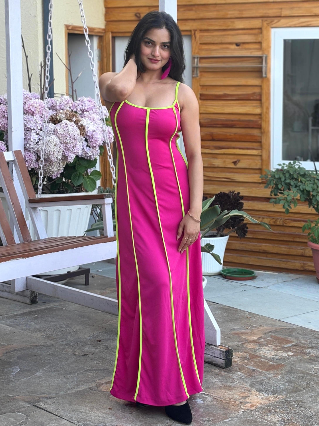 TANDUL Women Stunning Fuchsia Pink Dress