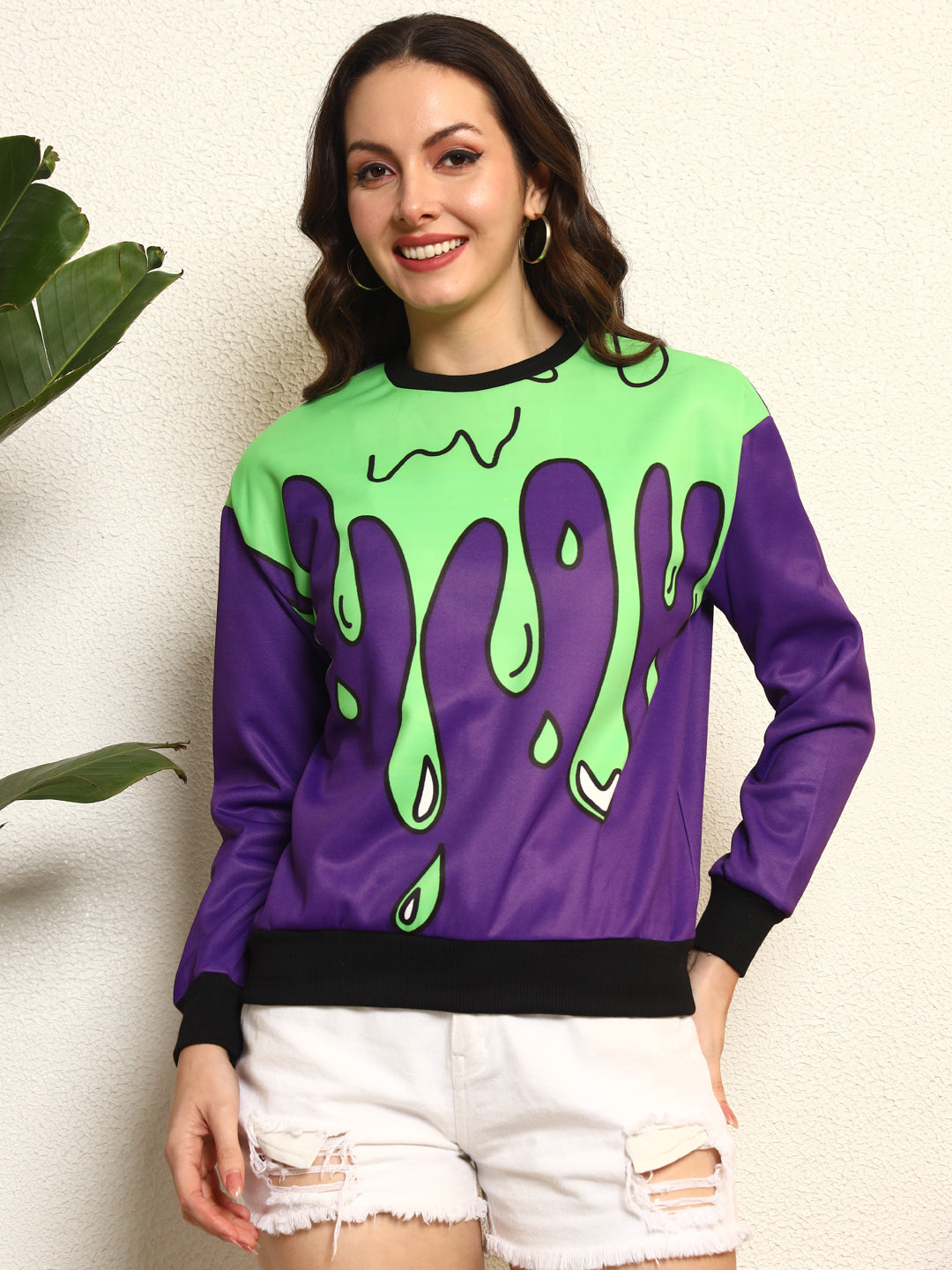 TANDUL Women Purple Printed Sweatshirt