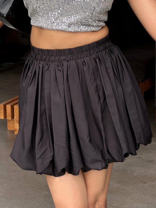 TANDUL Women Black Balloon Skirt