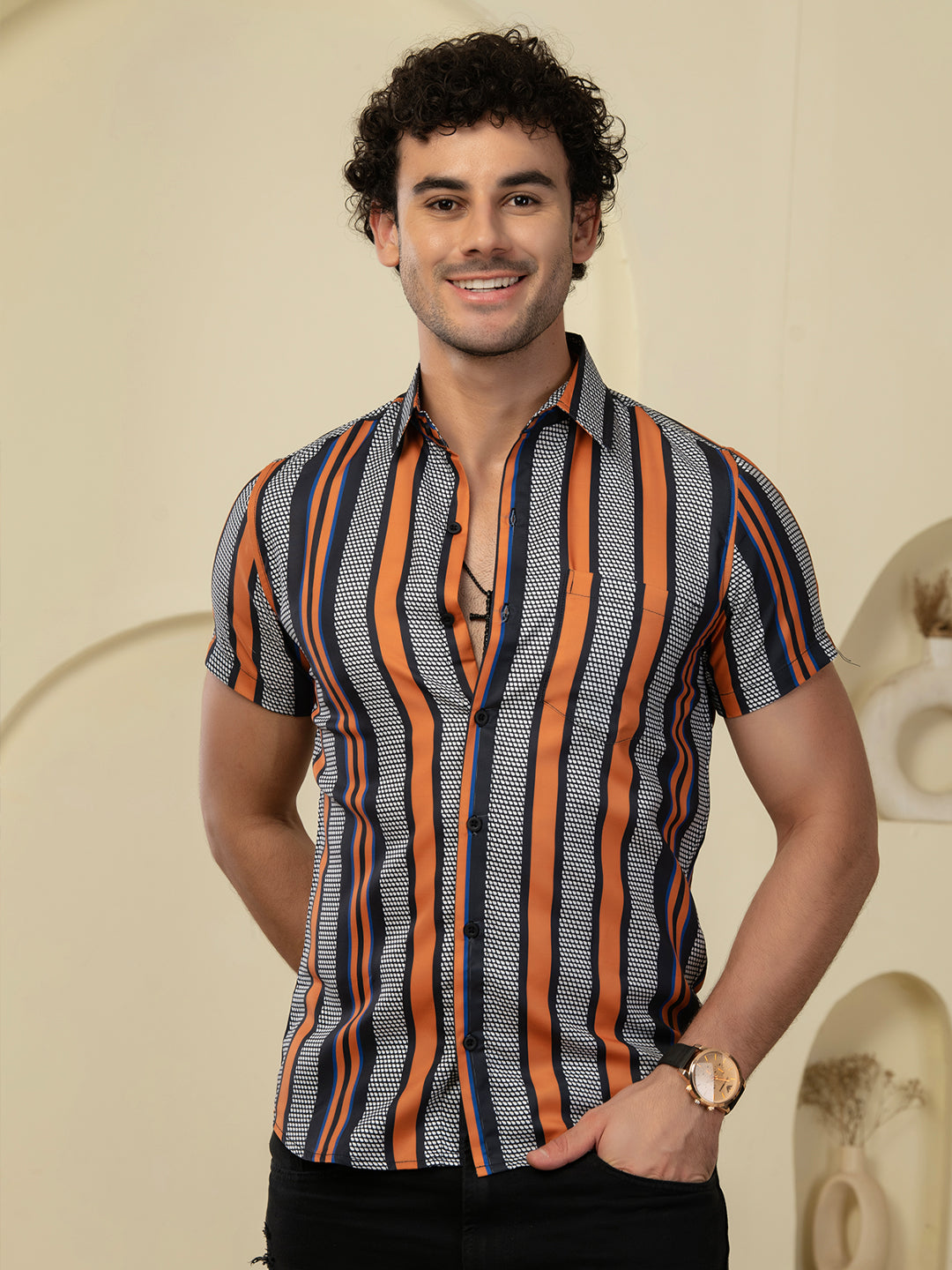 TANDUL Men Printed Casual Multicolor Shirt