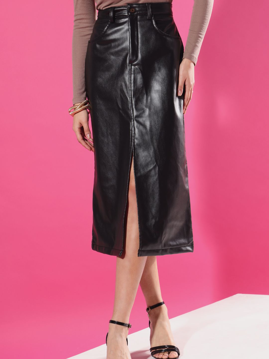 TANDUL Women Solid Tube Black Skirt