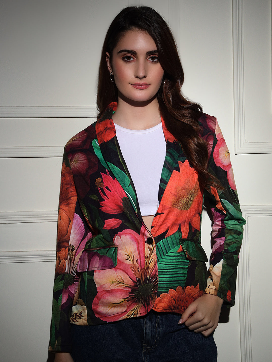 TANDUL  Polyester Floral Print Coat For Women