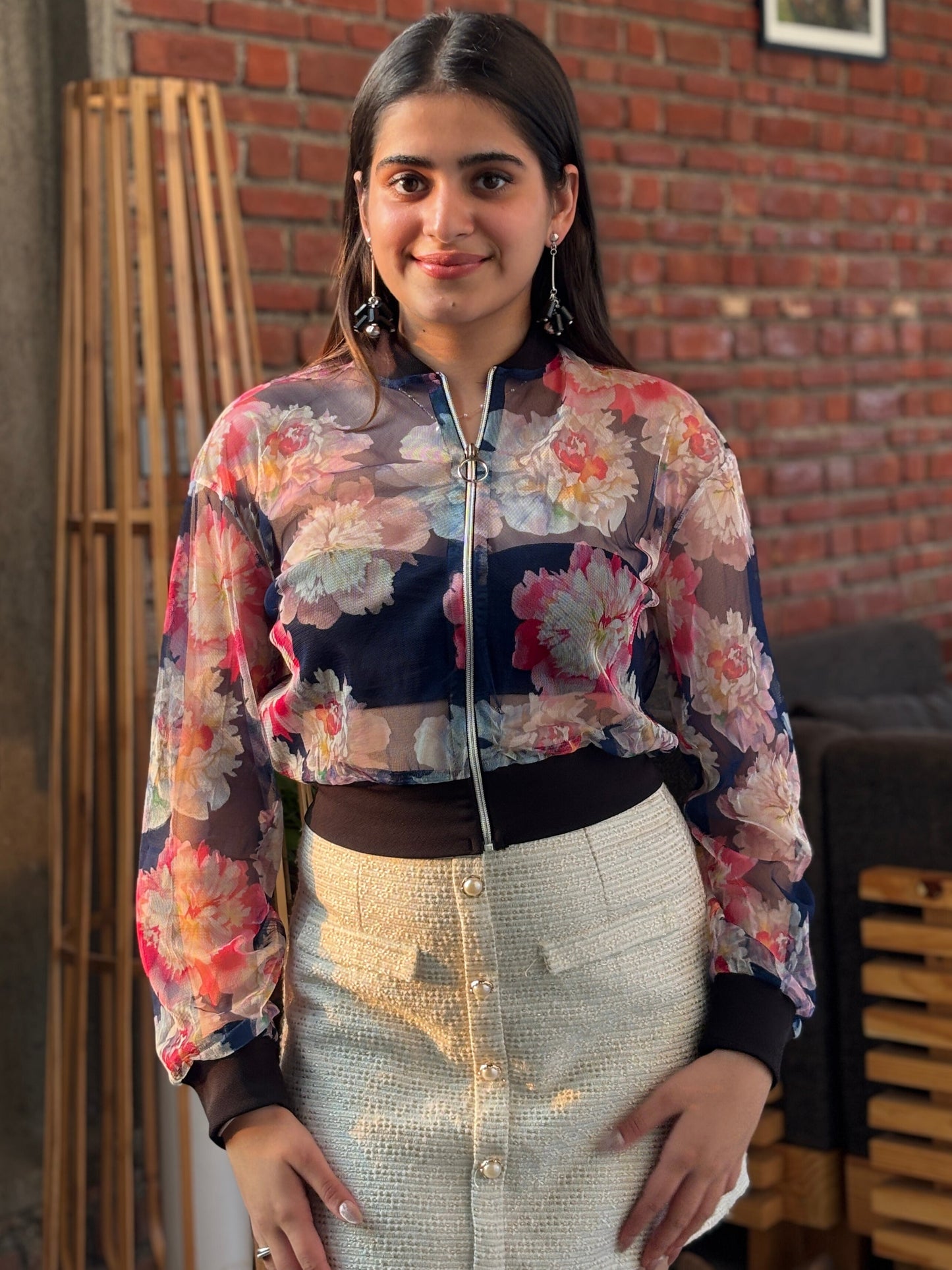 TANDUL Women Floral Printed Net Jacket