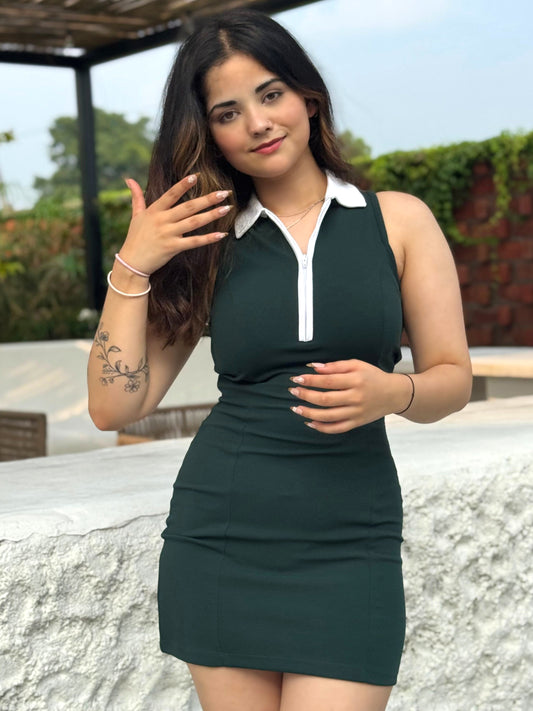TANDUL Women Green Polo Dress