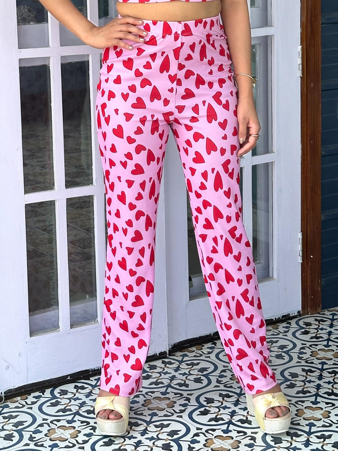 TANDUL Women Pink Heart Printed Trouser