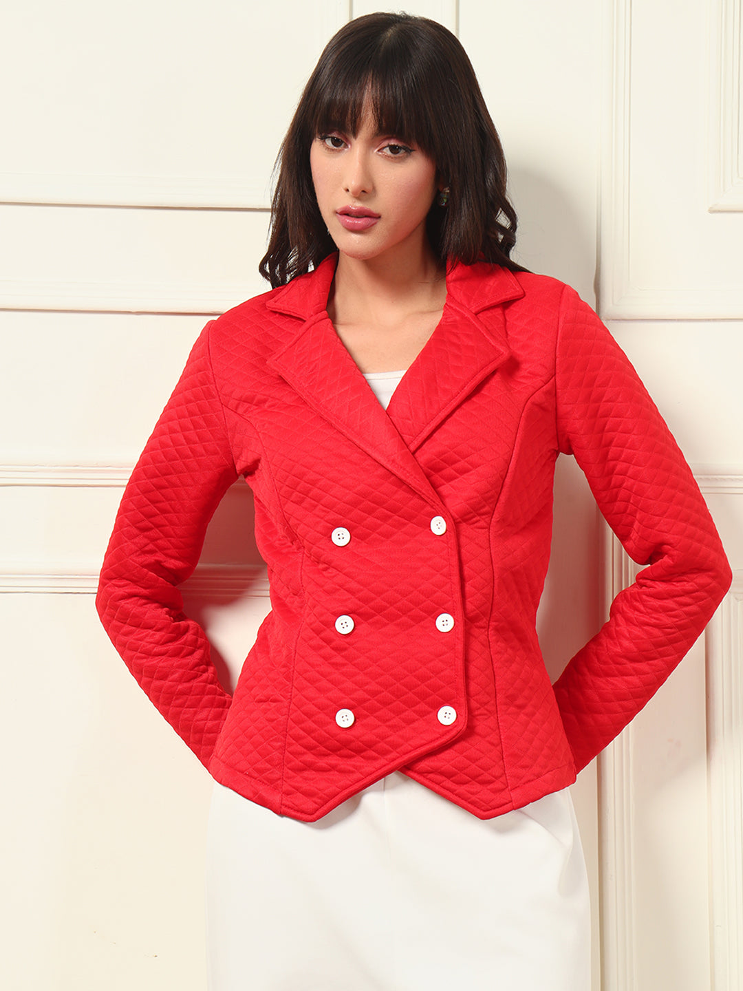 TANDUL Women Elegant Red Blazer
