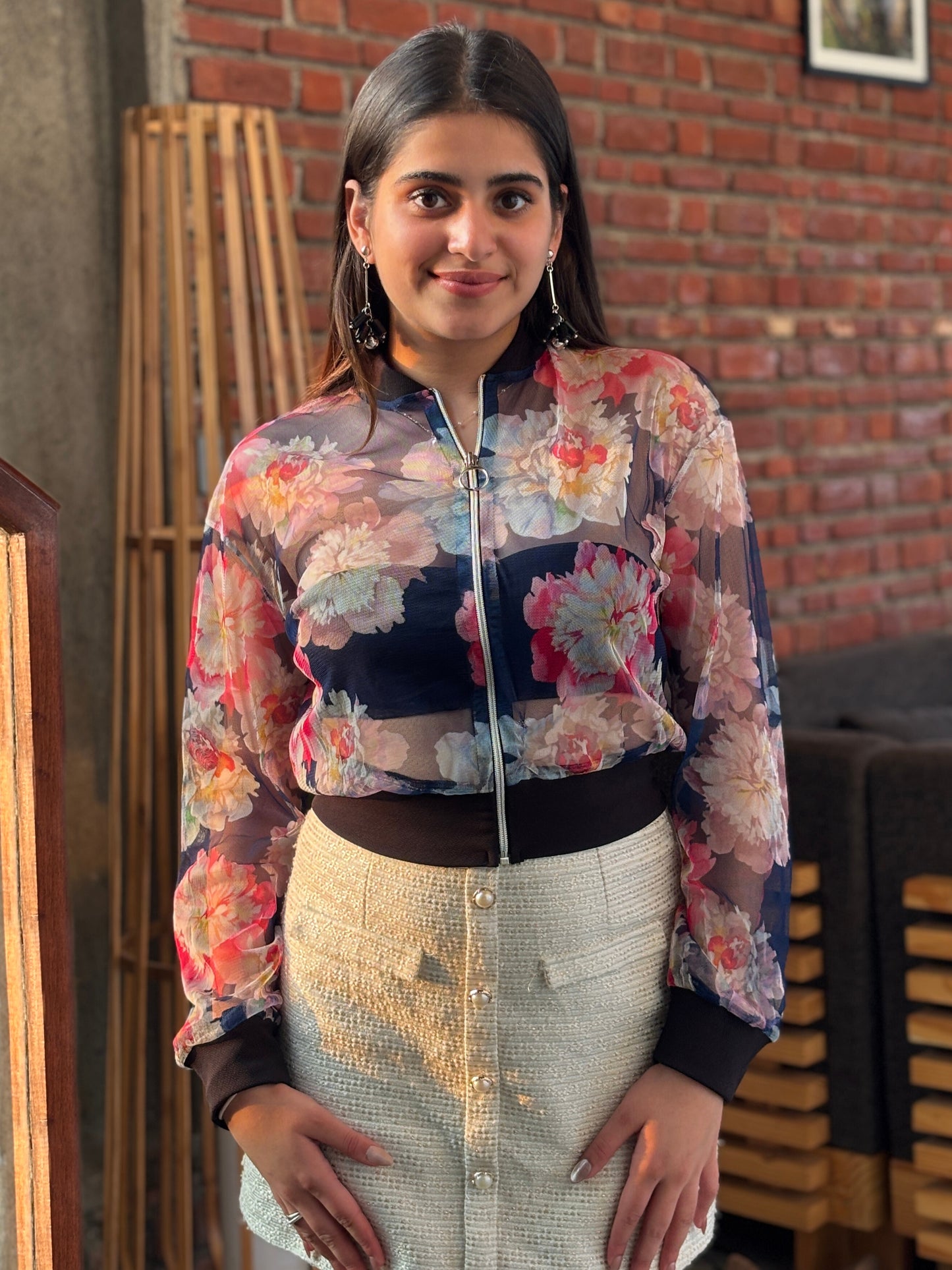 TANDUL Women Floral Printed Net Jacket