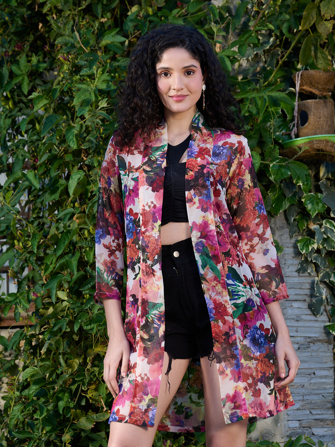 TANDUL Women Multicolor Floral Printed Shrug