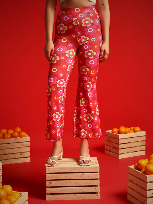 TANDUL  Women Regular Fit Red Lycra Blend Trousers