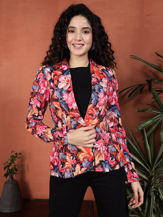 TANDUL Women Multi Color Floral Printed Blazer