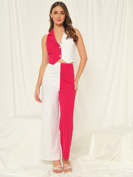 TANDUL Shirt Palazzos Co-ords Set with Jacket