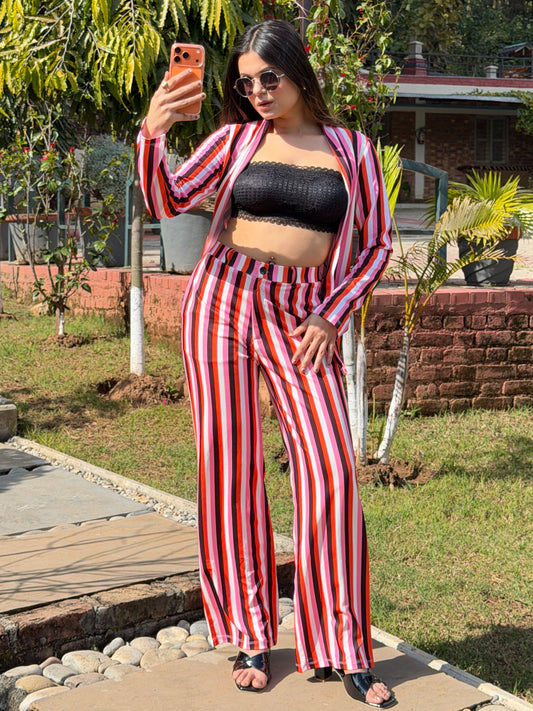 TANDUL Women Striking Striped Co-ord Set
