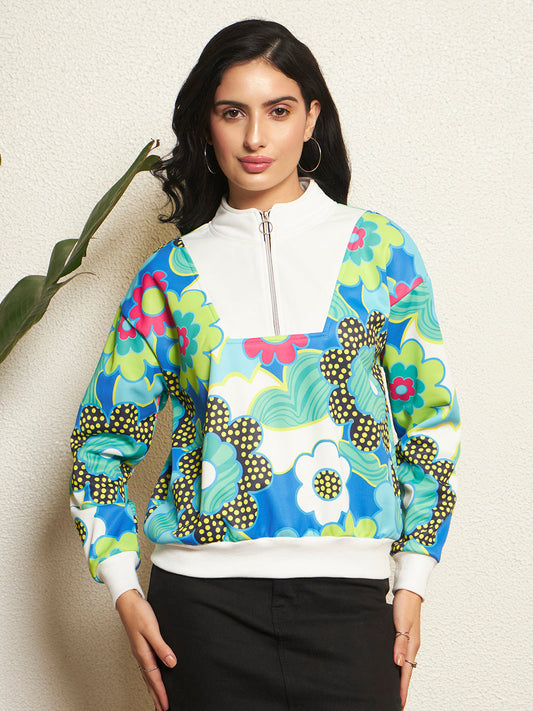 TANDUL Women Vibrant Floral Printed Sweatshirt