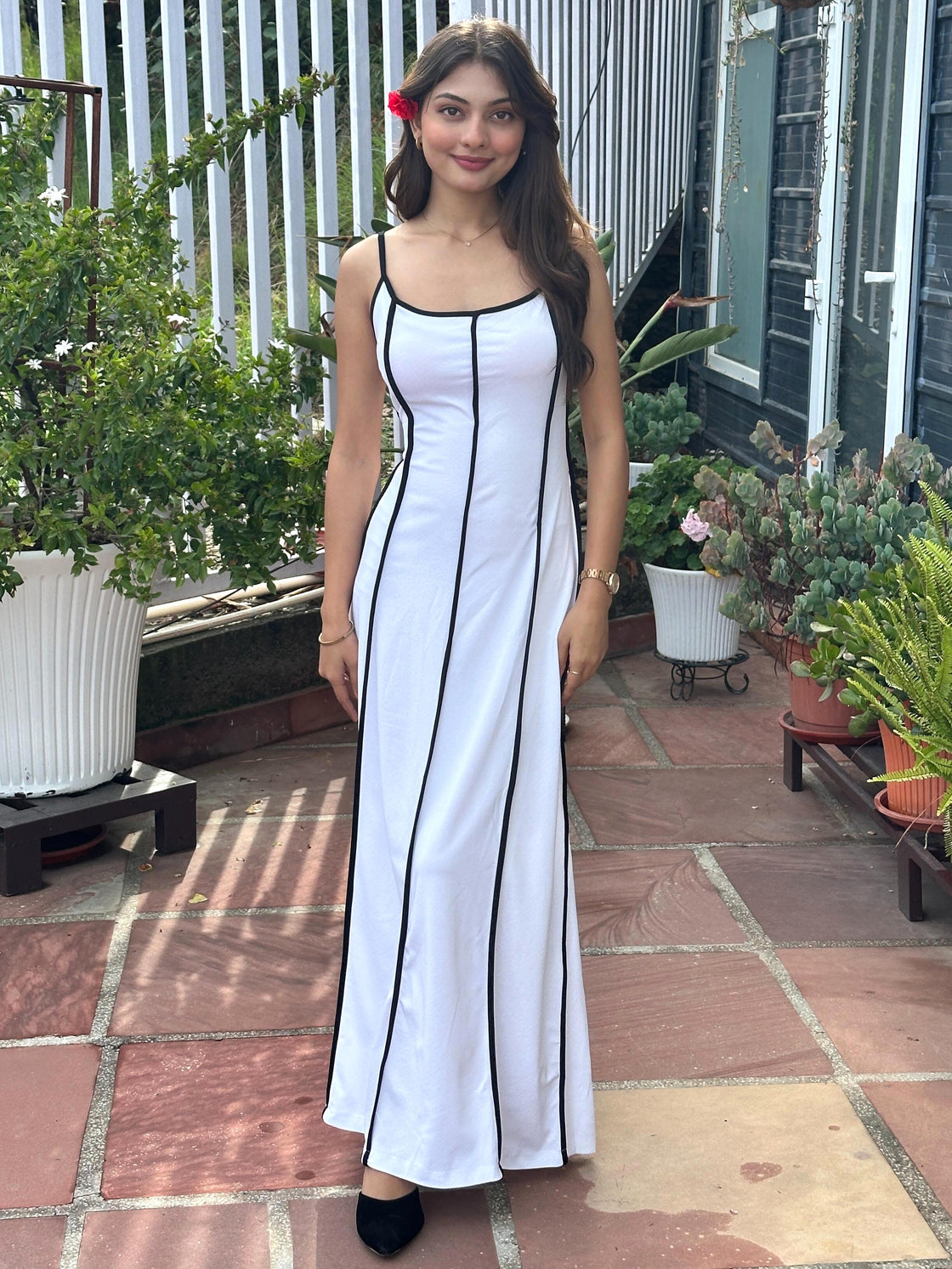 TANDUL Women Trendy White Flared Dress