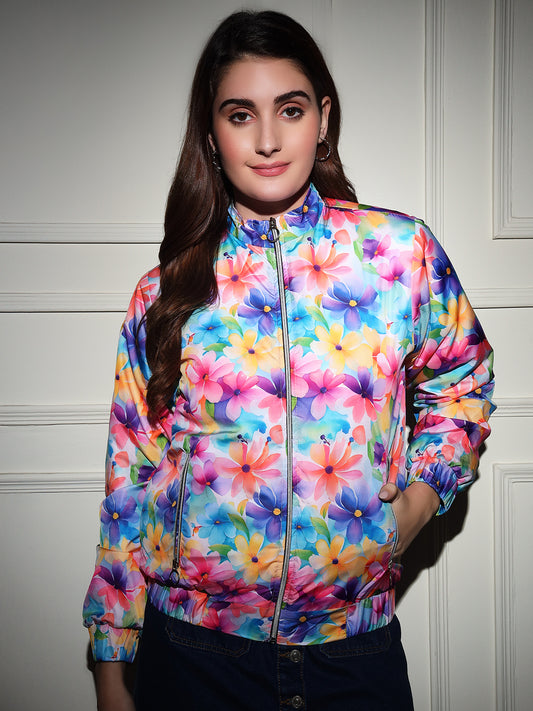 TANDUL  Women Floral Print Puffer Jacket