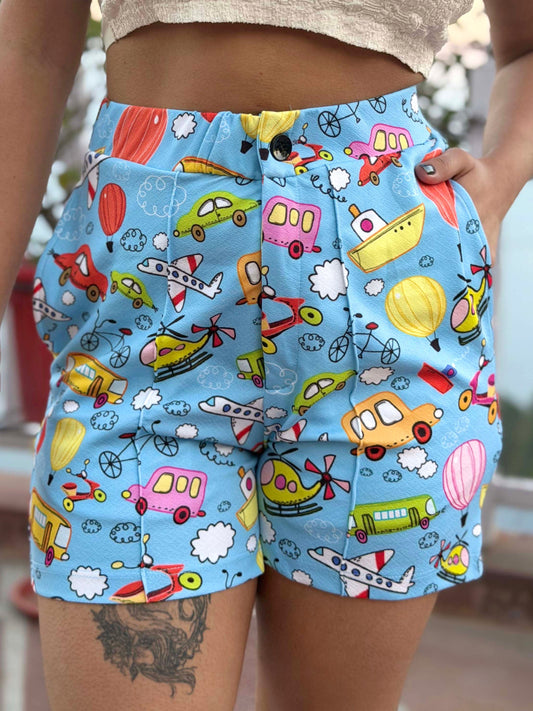 TANDUL Women Skyblue Printed Shorts