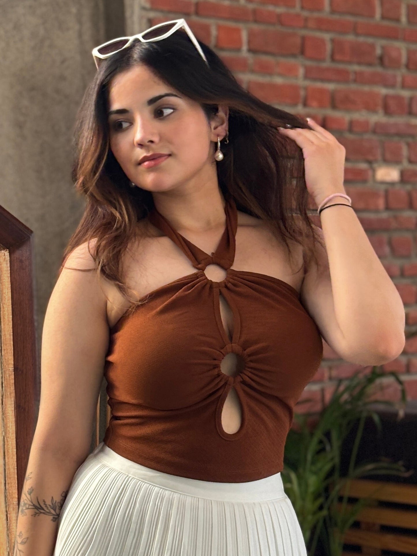 TANDUL Women Chic Brown Top