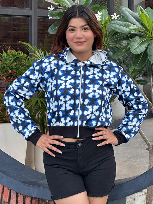 TANDUL Women Stylish Blue and White Jacket
