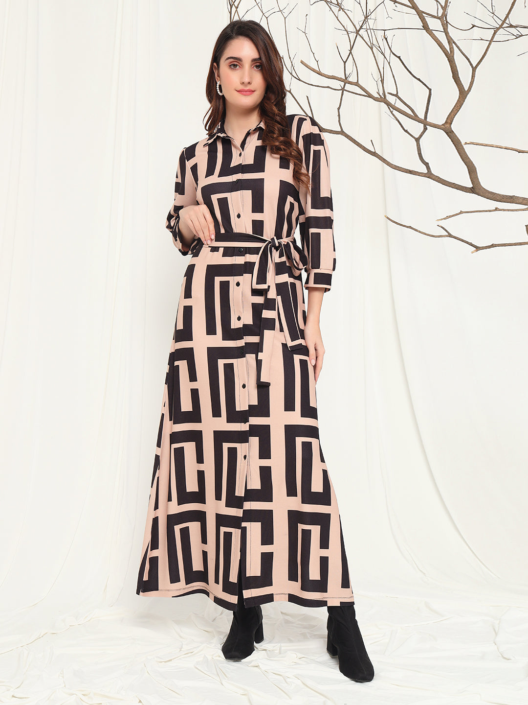 TANDUL  Women Gown Brown Dress