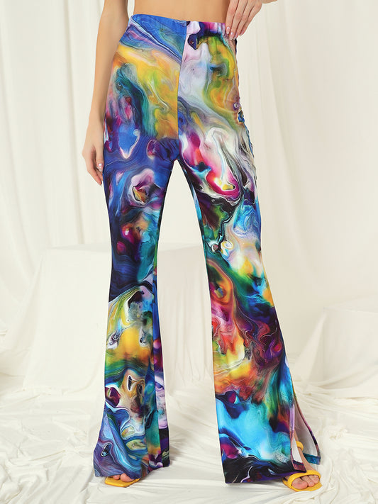 TANDUL  Women Regular Fit Multicolor Lycra Blend Trousers