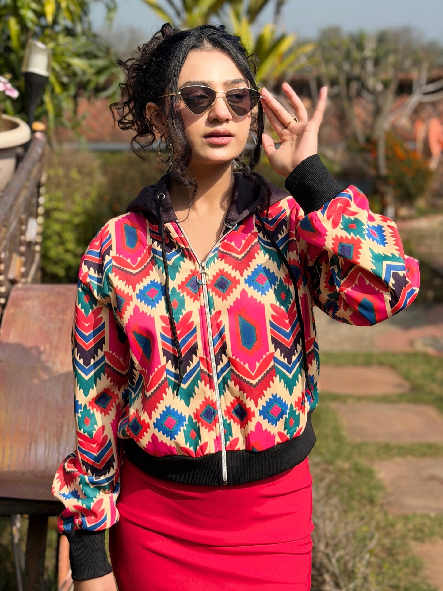 TANDUL Women Multicolor Printed Jacket with Hood