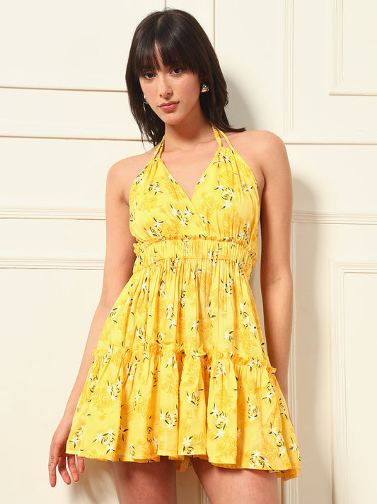 TANDUL Women Yellow Floral Printed Dress