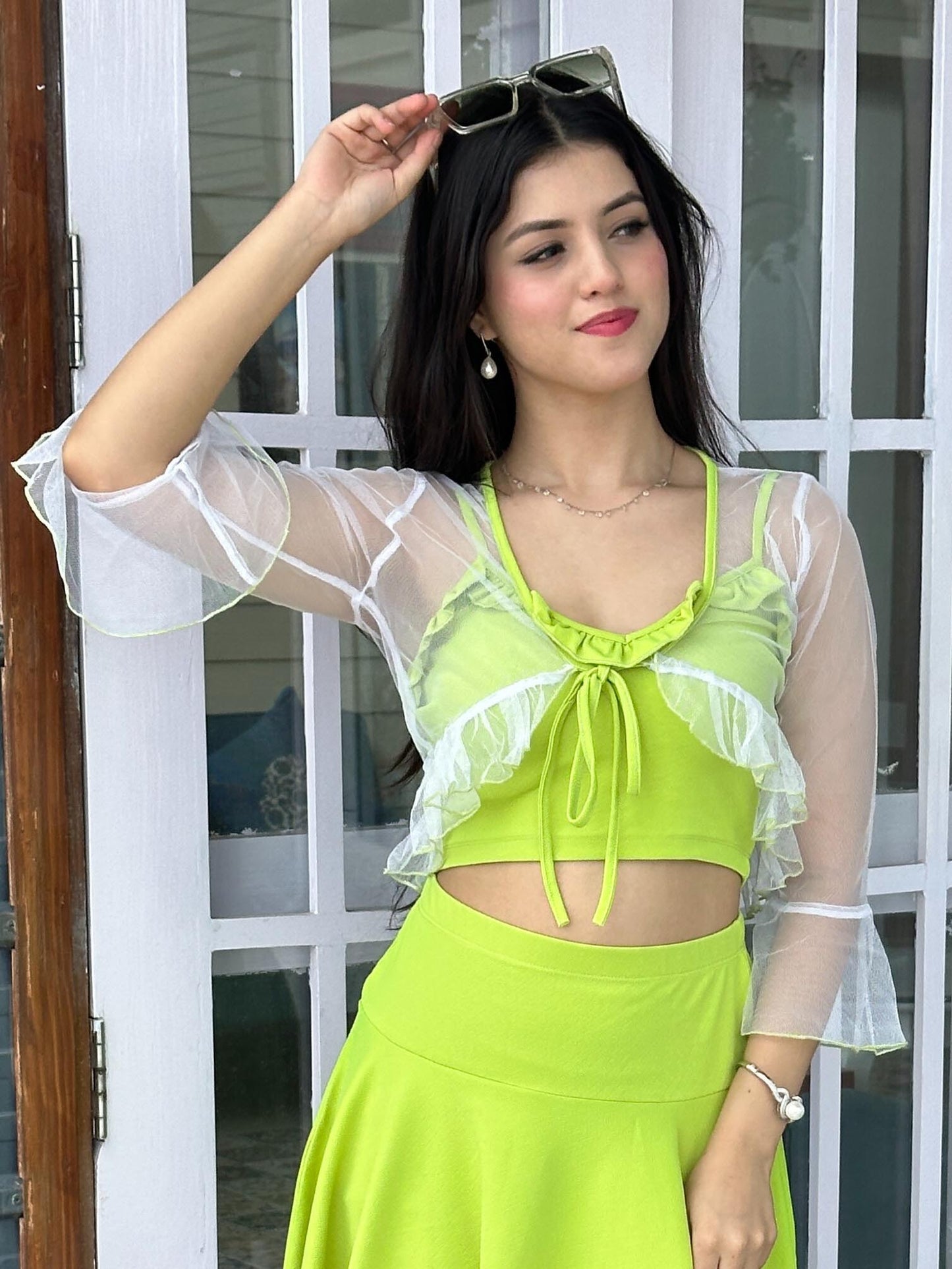 TANDUL Women White Net Shrug