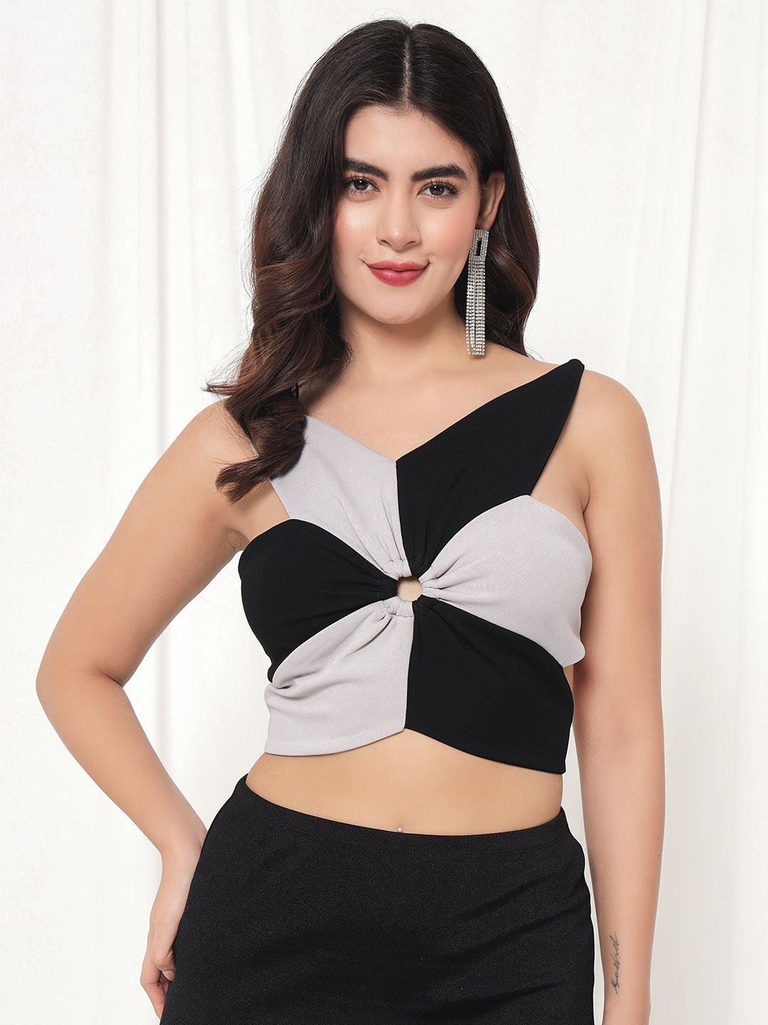TANDUL  Casual Sleeveless Solid Women Black Top