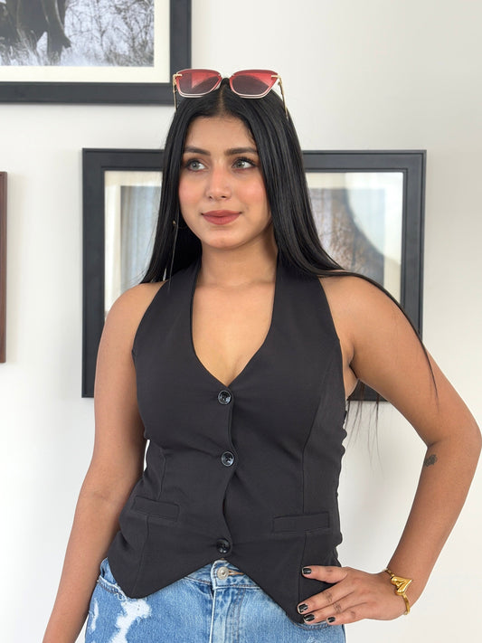 Women Solid Single Breasted Casual Blazer  (Black)