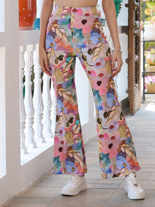 TANDUL Multicolor Floral Printed Trouser