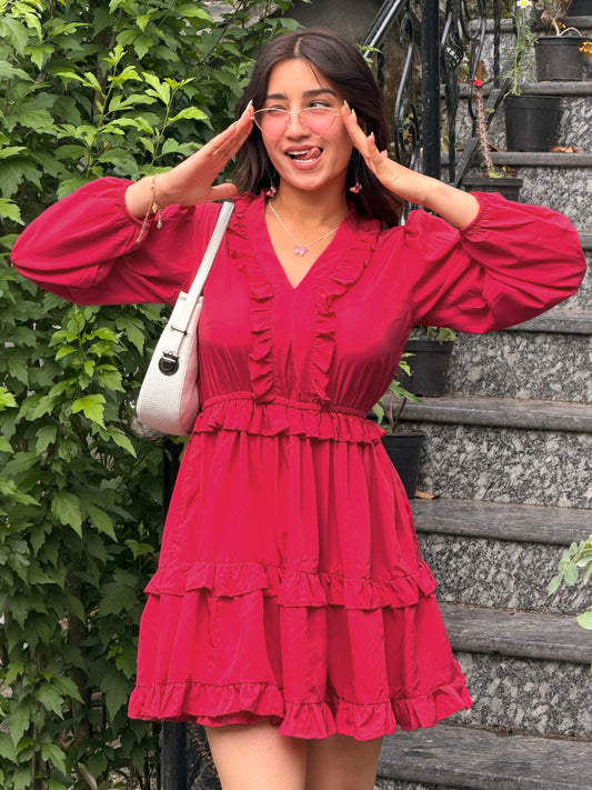 TANDUL Women Fuchsia Pink Flared Dress