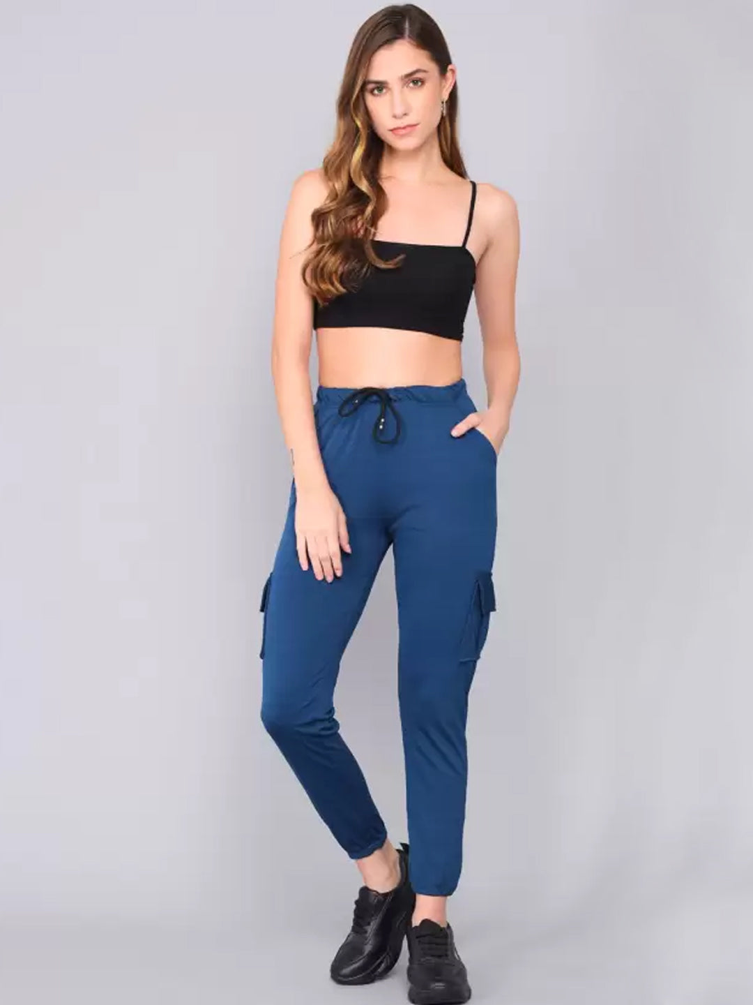 TANDUL  Regular Fit Women Blue Lycra Blend Trousers