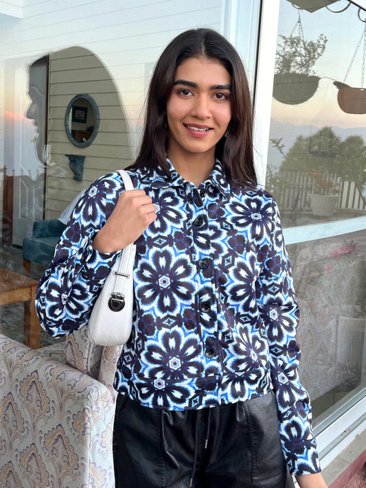 TANDUL Women Blue Floral Jacket