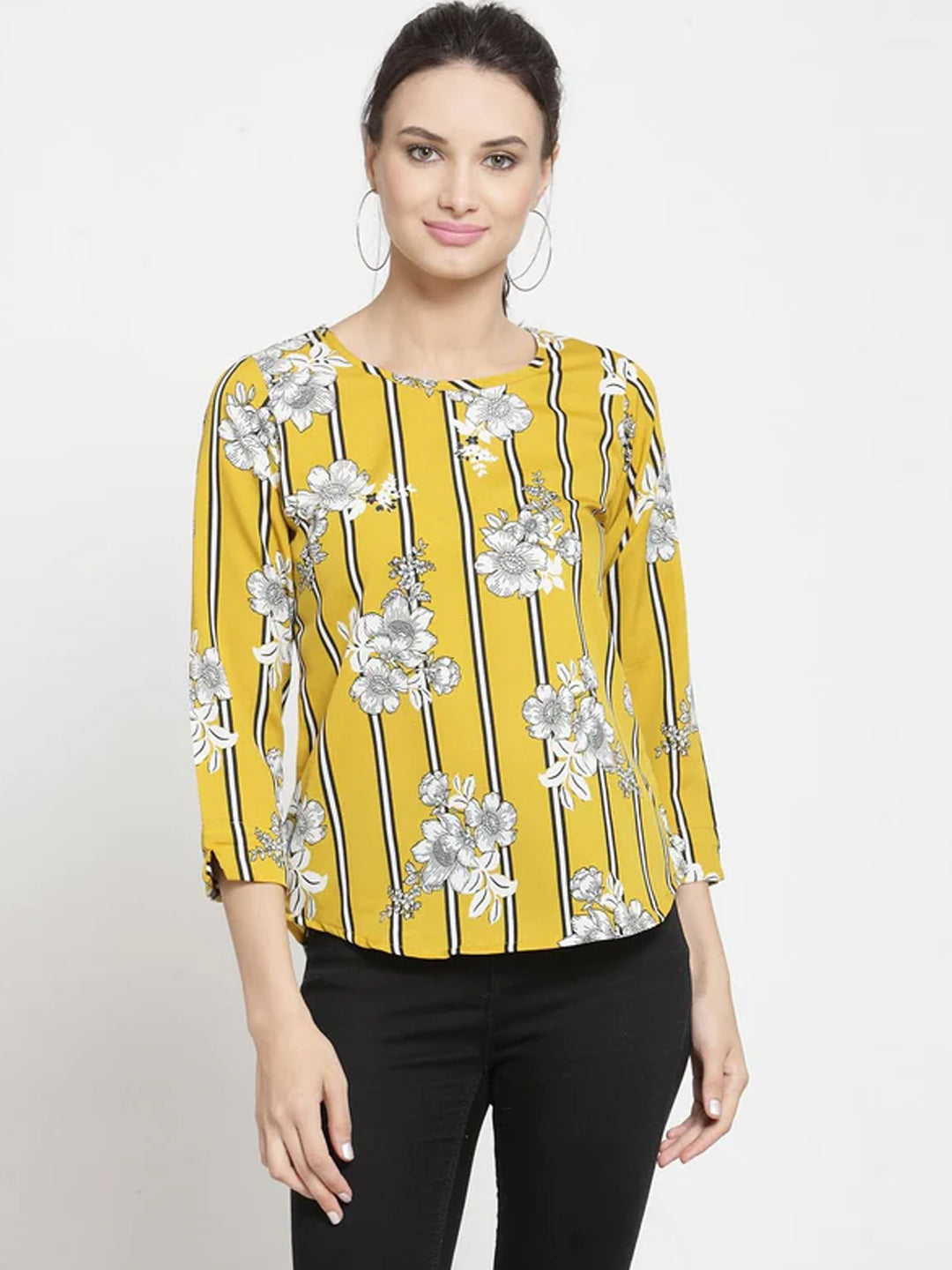 ZARVEY Casual Regular Sleeve Striped Women Multicolor Top