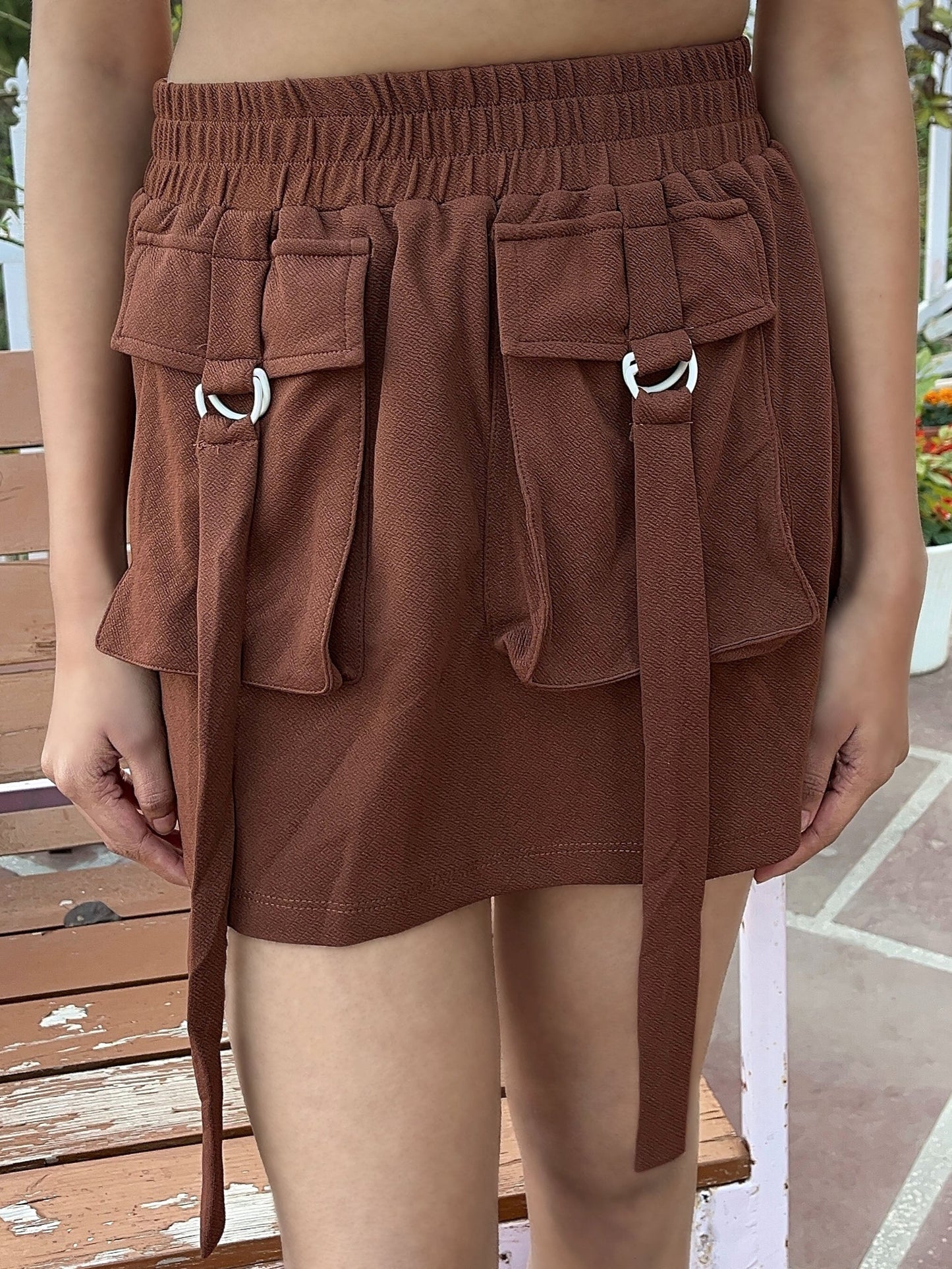 TANDUL Women Chic Brown Skirt