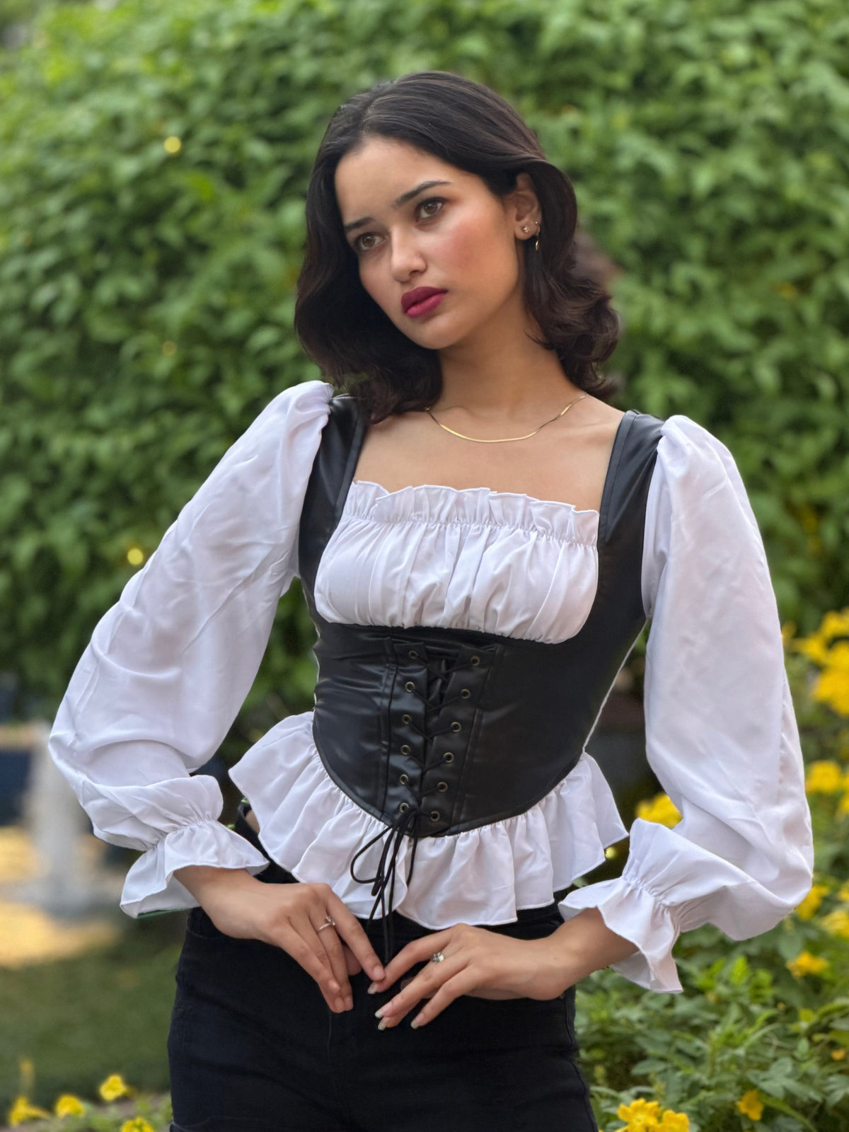 TANDUL Women Stylish White and Black top