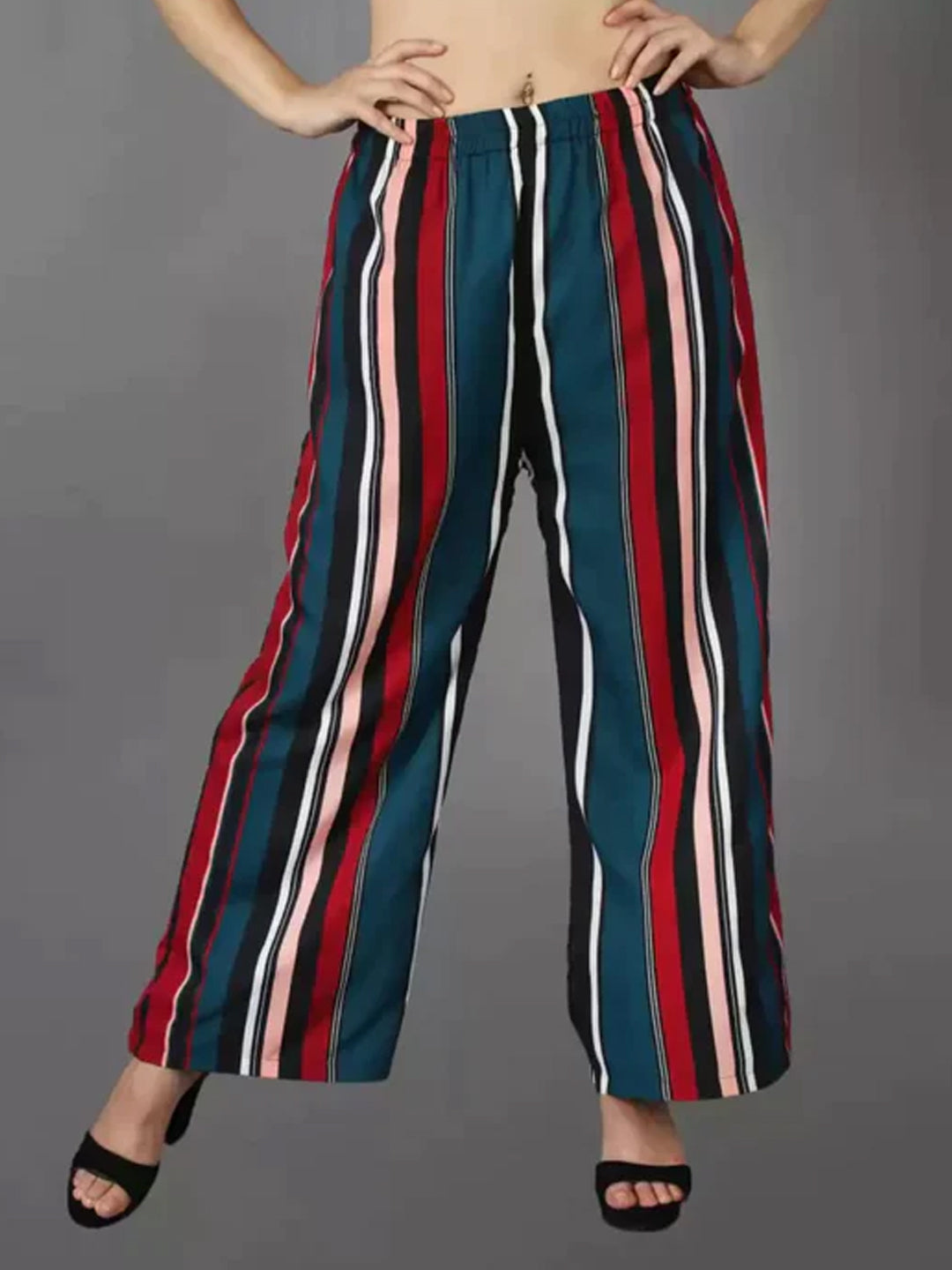 TANDUL  Regular Fit Women Multicolor Crepe Trousers