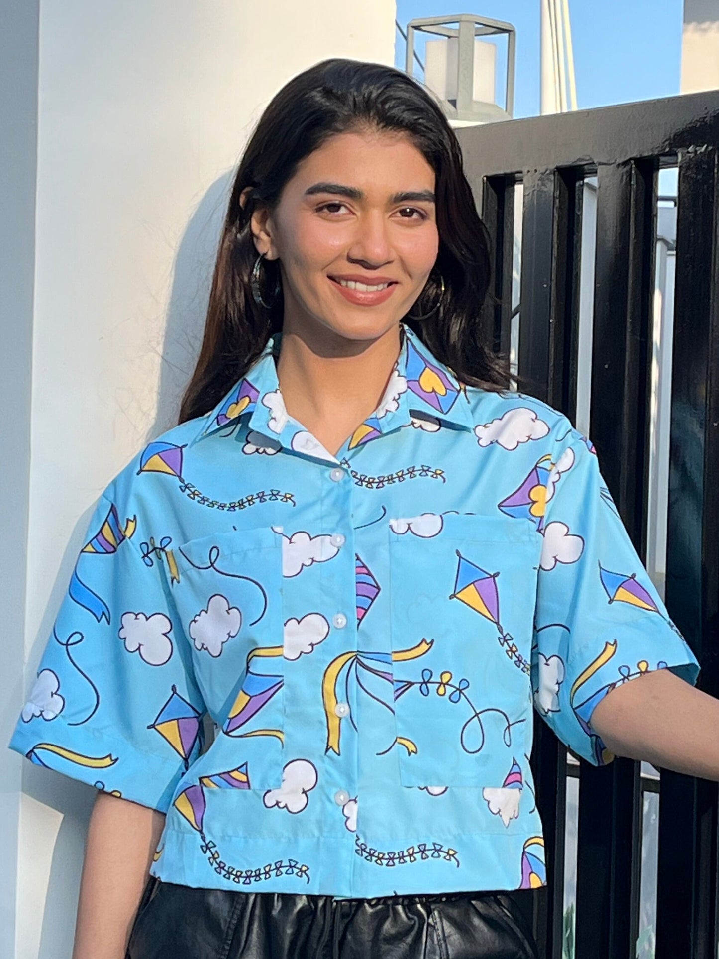 TANDUL Women Skyblue Printed Shirt