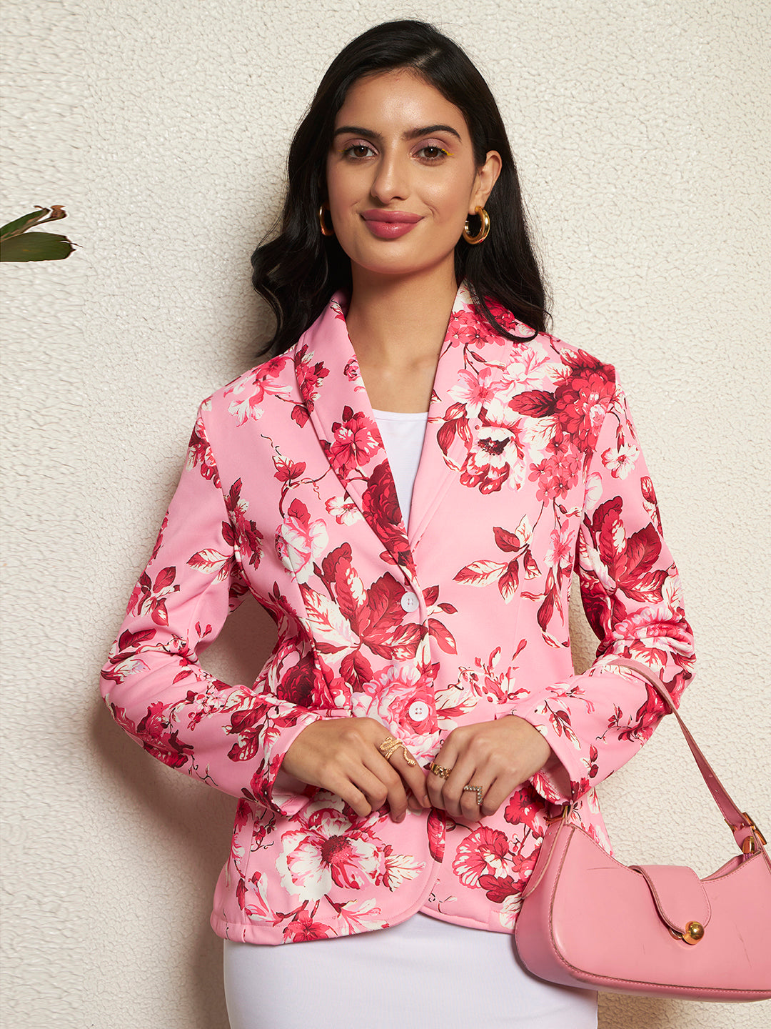 TANDUL Women Pink Floral Printed Blazer