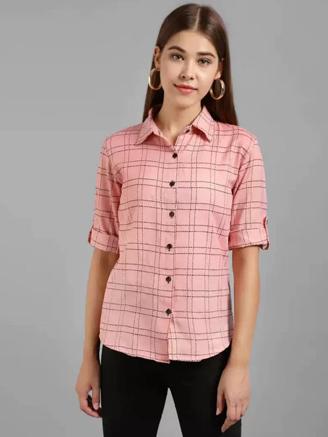 TANDUL  Women Regular Fit Checkered Formal Shirt