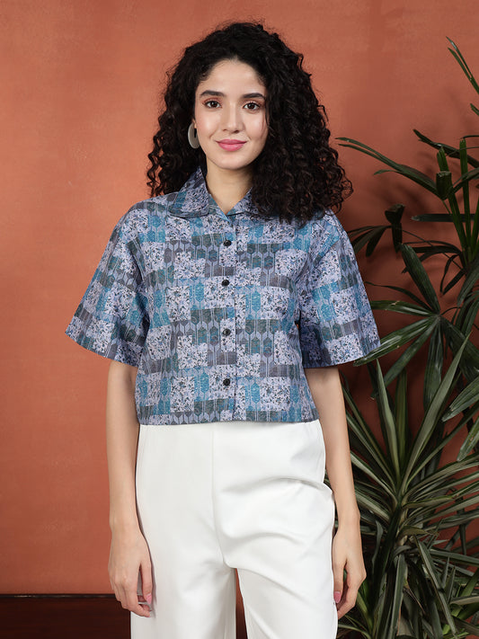 TANDUL Women Printed Blue  Shirt