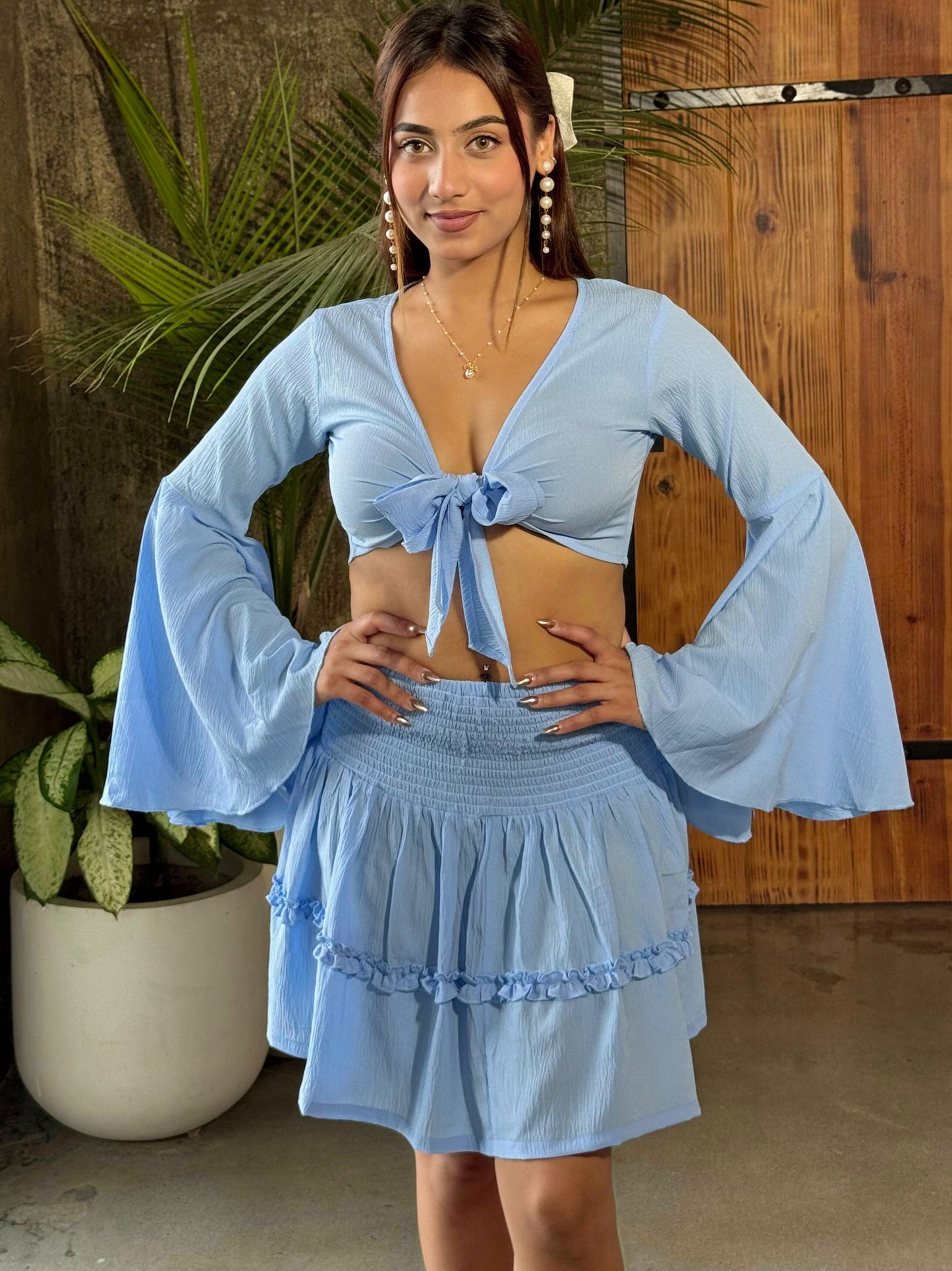 TANDUL Women Stunning Light Blue Co-ord Set