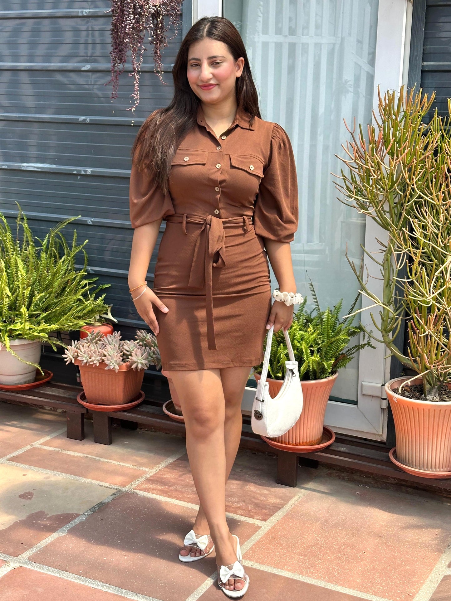 TANDUL Women Brown Solid Dress