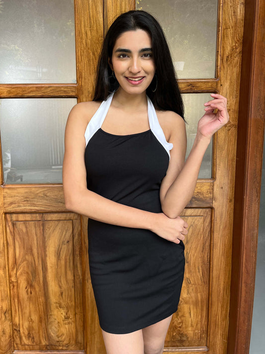 TANDUL Elegant Black Bodycon Dress