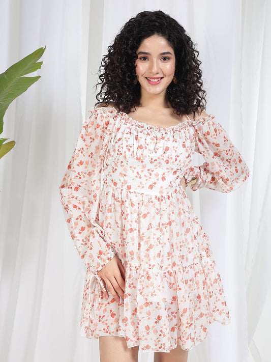 TANDUL Women Fit and Flare Floral Printed Dress