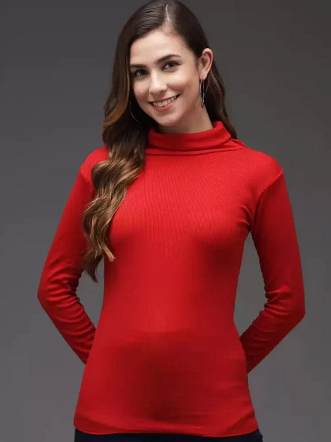 TANDUL  Casual Regular Sleeves Solid Women Red Top